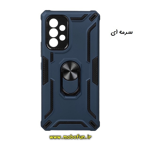 قاب گوشی Galaxy A53 5G سامسونگ طرح ضد ضربه بتمن هولدر دار محافظ لنز دار ایربگ دار سرمه ای کد 149
