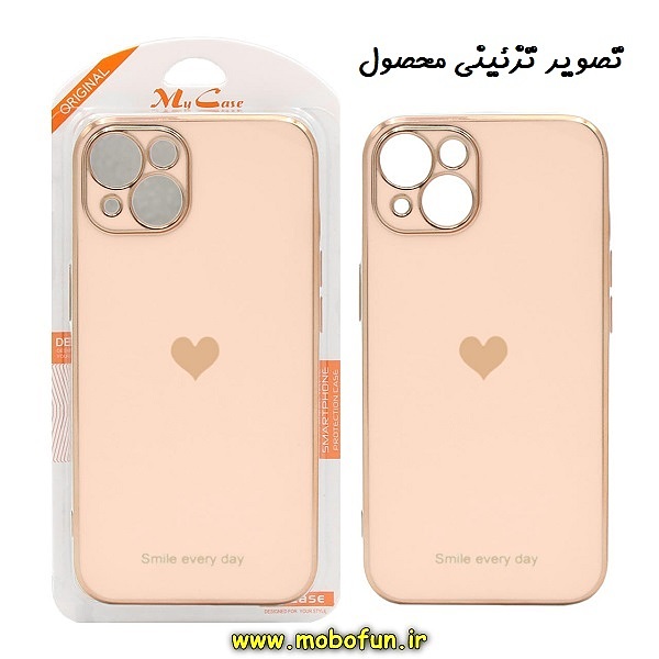 قاب گوشی iPhone 6 - iPhone 6s آیفون طرح ژله ای مای کیس گلد لاین دور طلایی قلبی محافظ لنز دار گلبهی کد 257