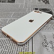 قاب گوشی iPhone 7 Plus - iPhone 8 Plus آیفون طرح ژله ای مای کیس گلد لاین دور طلایی محافظ لنز دار سفید کد 278