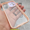 قاب گوشی iPhone 12 آیفون اورجینال Pro Camera طرح پشت طلق شفاف دور ژله ای محافظ لنز دار گلبهی یاسی کد 507