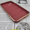 قاب گوشی iPhone 13 آیفون طرح پافر PUFFER مای کیس گلد لاین دور طلایی محافظ لنز دار زرشکی کد 207