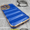 قاب گوشی iPhone 13 Pro آیفون طرح پافر PUFFER مای کیس گلد لاین دور طلایی محافظ لنز دار آبی کاربنی کد 182