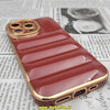 قاب گوشی iPhone 13 Pro آیفون طرح پافر PUFFER مای کیس گلد لاین دور طلایی محافظ لنز دار زرشکی کد 184