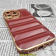 قاب گوشی iPhone 13 Pro آیفون طرح پافر PUFFER مای کیس گلد لاین دور طلایی محافظ لنز دار زرشکی کد 184