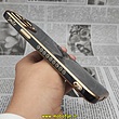 قاب گوشی iPhone 13 Pro آیفون طرح ژله ای مای کیس گلد لاین دور طلایی طرح لبخند Smile محافظ لنز دار مشکی کد 185
