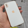 قاب گوشی iPhone X - iPhone XS آیفون طرح ژله ای مای کیس گلد لاین دور طلایی محافظ لنز دار سفید کد 300