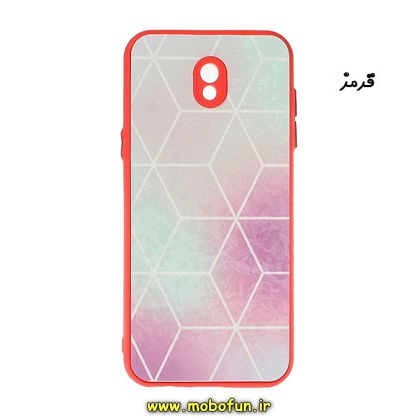 قاب گوشی Galaxy J5 Pro سامسونگ طرح مخملی رنگی دور سیلیکونی محافظ لنز دار قرمز کد 68