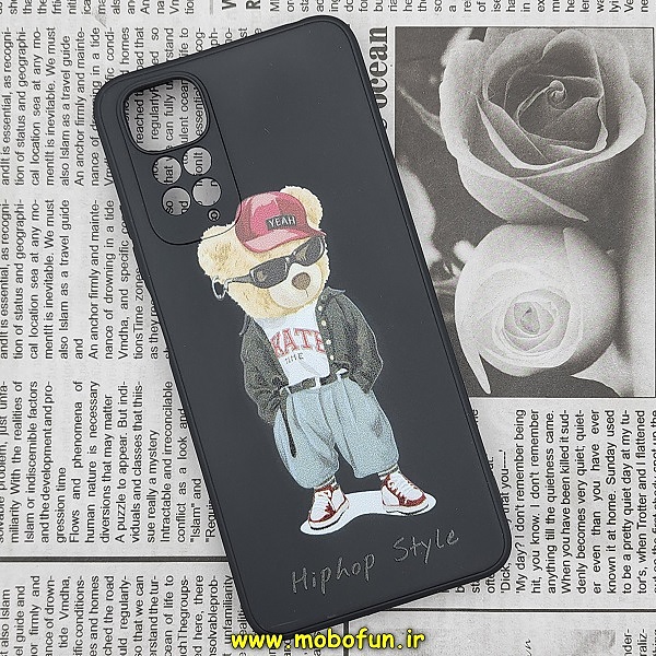قاب گوشی Redmi Note 11 4G - Redmi Note 11S شیائومی سیلیکونی ژله ای طرح خرسی تدی Tedi محافظ لنز دار مشکی کد 166