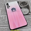 قاب گوشی Nova 5T - Honor 20 هوآوی پشت گلس شیشه ای لیزری سفید صورتی کد 69