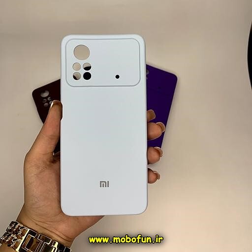 قاب گوشی Poco X4 Pro 5G پوکو شیائومی سیلیکونی اورجینال پاک کنی درجه یک زیربسته سفید محافظ لنز دار کد 97