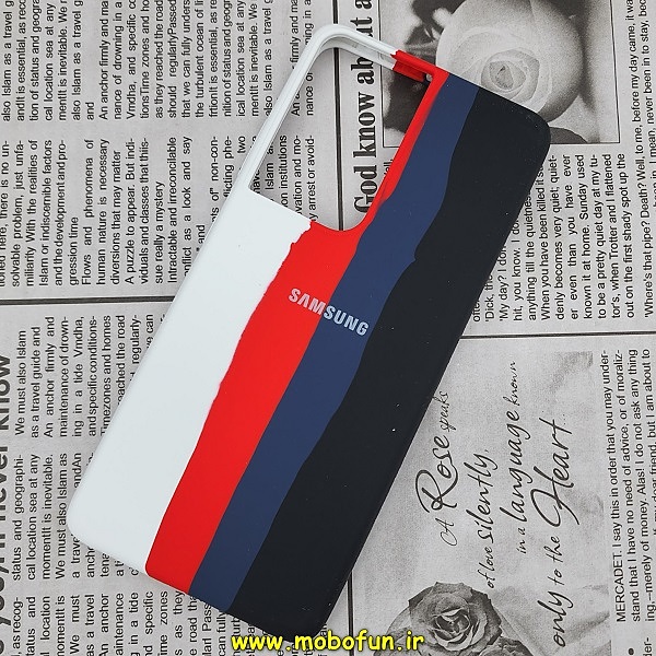 قاب گوشی Galaxy S21 Ultra سامسونگ سیلیکونی اورجینال آبرنگی رنگین کمانی پاک کنی درجه یک زیربسته کد 142