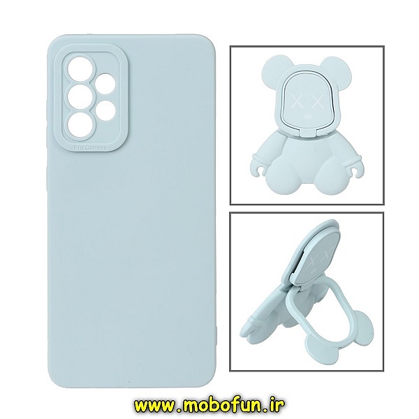 قاب گوشی Galaxy A33 5G سامسونگ طرح ربات KAWS سیلیکونی پرو کمرا پاپ سوکت دار محافظ لنز دار آبی روشن کد 114