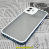 قاب گوشی iPhone 12 آیفون طرح پشت مات دور سیلیکونی محافظ لنز دار سرمه ای کد 546