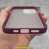 قاب گوشی iPhone 12 آیفون طرح پشت مات دور سیلیکونی محافظ لنز دار زرشکی کد 547