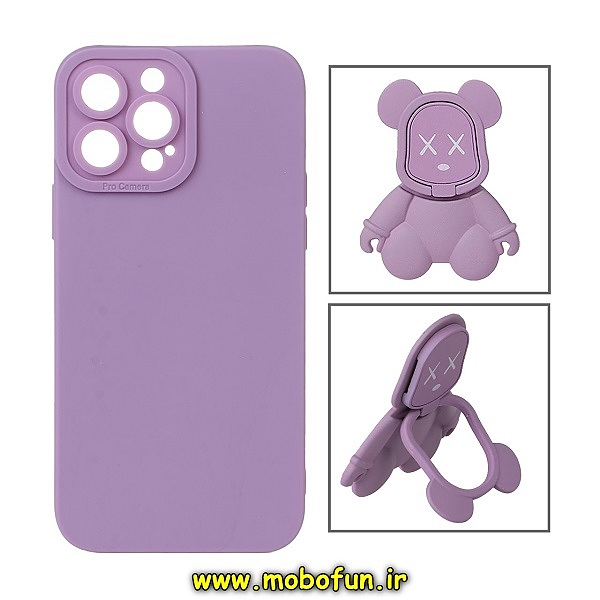 قاب گوشی iPhone 13 Pro Max آیفون طرح ربات KAWS سیلیکونی پرو کمرا پاپ سوکت دار محافظ لنز دار یاسی کد 231