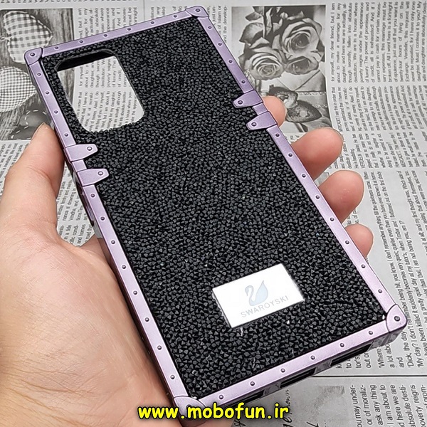 قاب گوشی Redmi Note 10 Pro 4G - Redmi Note 10 Pro Max شیائومی صندوقی اورجینال شاین نگین سواروسکی پلاک آینه ای مشکی کد 332