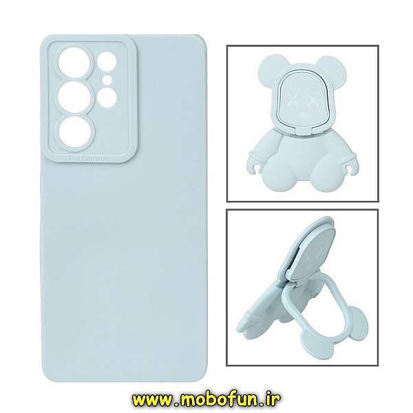 قاب گوشی Galaxy S21 Ultra سامسونگ طرح ربات KAWS سیلیکونی پرو کمرا پاپ سوکت دار محافظ لنز دار آبی روشن کد 163