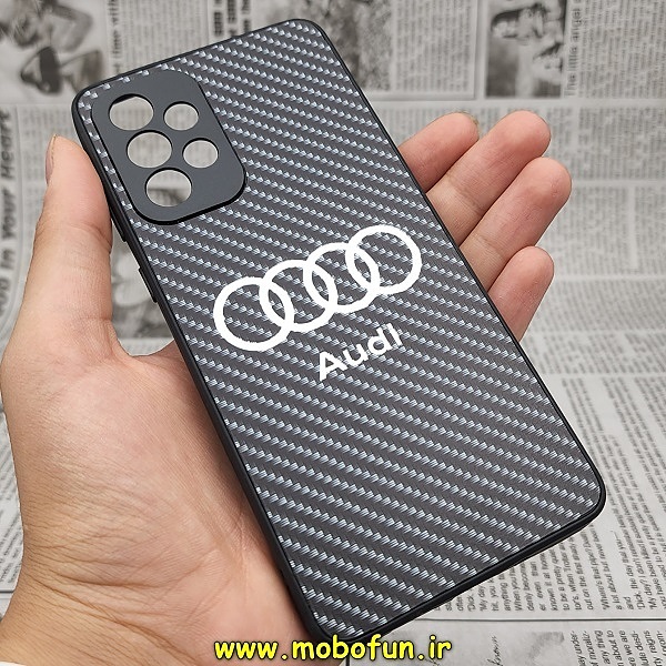 قاب گوشی Galaxy A33 5G سامسونگ طرح کربن ماشینی آئودی AUDI محافظ لنز دار مشکی کد 119