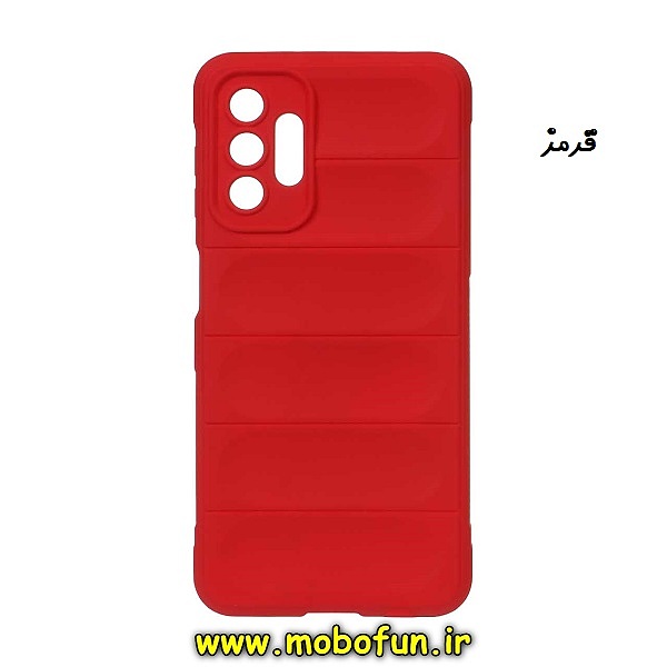 قاب گوشی Galaxy A13 4G سامسونگ سیلیکونی پافر PC زیر بسته محافظ لنز دار قرمز کد 194