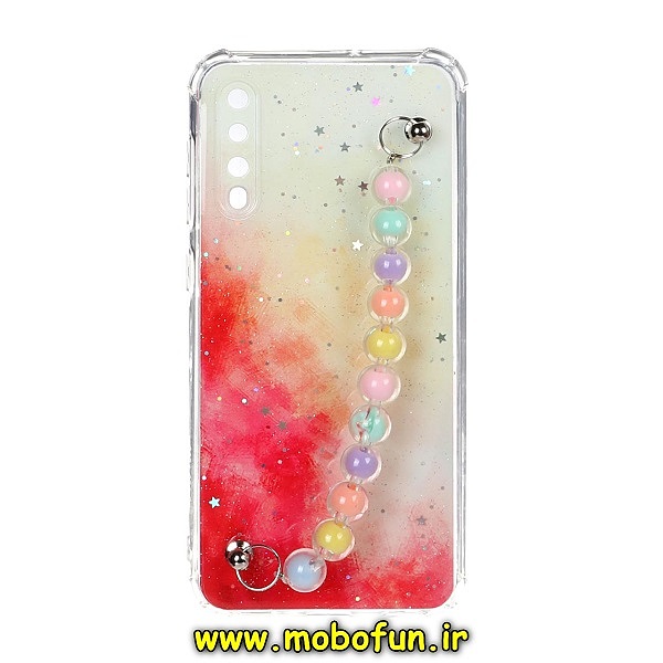 قاب گوشی Galaxy A30S - Galaxy A50 - Galaxy A50S سامسونگ ماربل طرح آبرنگی دستبند مرواریدی آویزدار زنجیری محافظ لنزدار کد 598