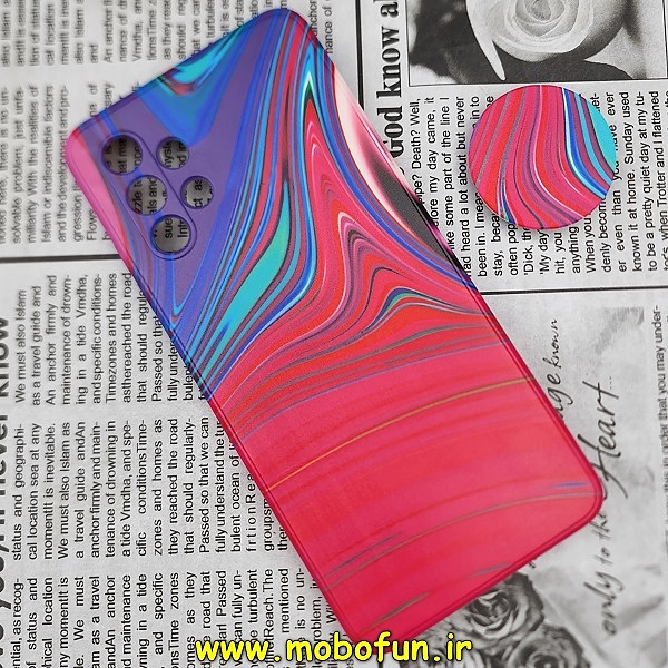 قاب گوشی Galaxy A32 4G سامسونگ ژله ای فانتزی طرح آبرنگی پاپ سوکت دار محافظ لنز دار کد 456