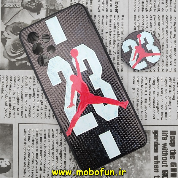 قاب گوشی Galaxy A32 4G سامسونگ فانتزی سوزنی برجسته طرح جردن نایکی NIKE پاپ سوکت دار محافظ لنز دار کد 468