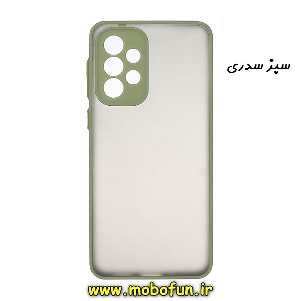 قاب گوشی Galaxy A33 5G سامسونگ طرح پشت مات محافظ لنز دار دور سیلیکونی سبز سدری کد 126