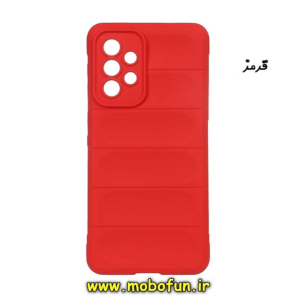 قاب گوشی Galaxy A33 5G سامسونگ سیلیکونی پافر PC زیر بسته محافظ لنز دار قرمز کد 129