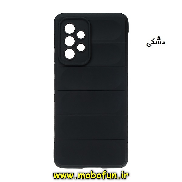 قاب گوشی Galaxy A53 5G سامسونگ سیلیکونی پافر PC زیر بسته محافظ لنز دار مشکی کد 168