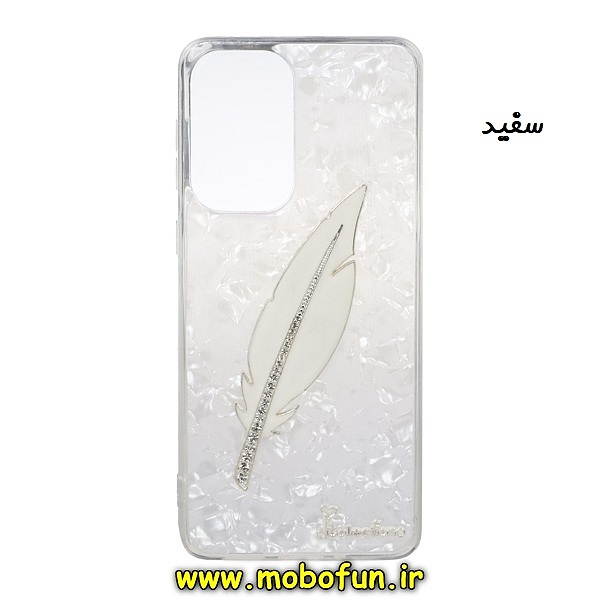 قاب گوشی Galaxy A53 5G سامسونگ طرح پر نگین دار مای کیس ماربل سفید کد 184