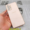 قاب گوشی Galaxy A72 4G - Galaxy A72 5G سامسونگ طرح ژله ای مای کیس گلد لاین دور طلایی محافظ لنز دار گلبهی کد 338