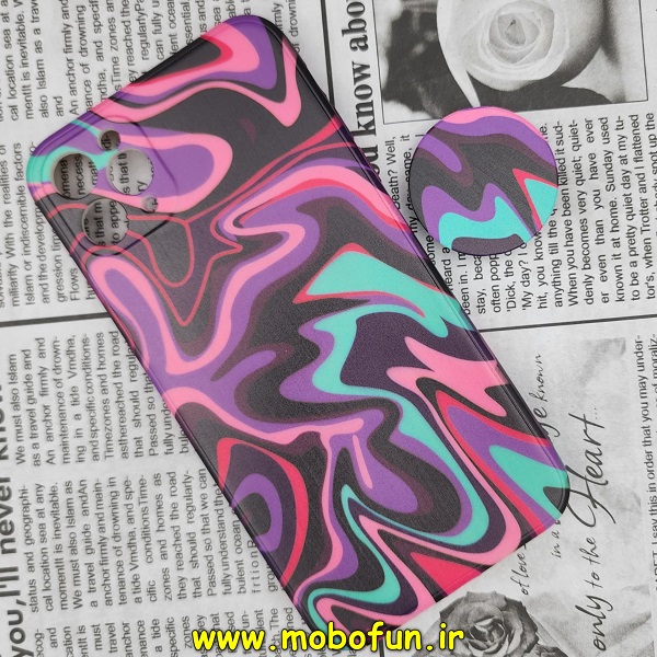 قاب گوشی iPhone 11 Pro Max آیفون ژله ای فانتزی طرح آبرنگی پاپ سوکت دار محافظ لنز دار کد 344
