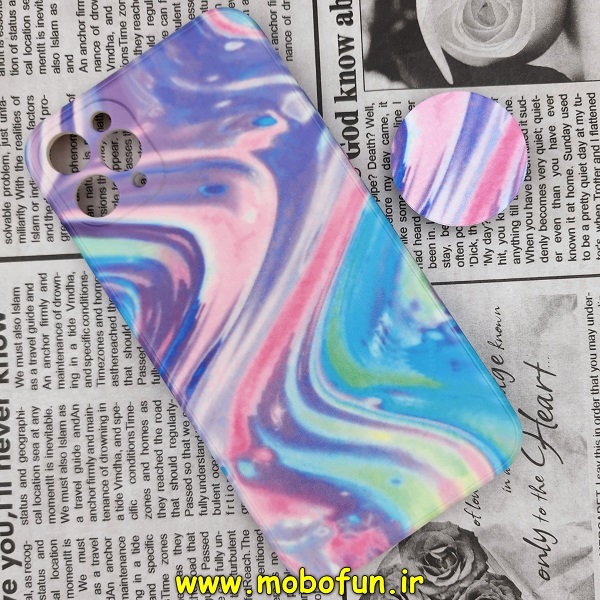 قاب گوشی iPhone 11 Pro Max آیفون ژله ای فانتزی طرح آبرنگی پاپ سوکت دار محافظ لنز دار کد 346