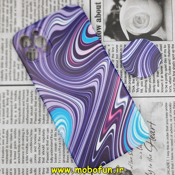 قاب گوشی iPhone 11 Pro Max آیفون ژله ای فانتزی طرح آبرنگی پاپ سوکت دار محافظ لنز دار کد 348