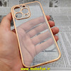 قاب گوشی iPhone 13 Pro آیفون طرح الکتروپلیتینگ ژله ای شفاف اورجینال یونیک کیس Unique Case محافظ لنز دار طلایی کد 219
