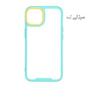 قاب گوشی iPhone 14 آیفون اورجینال متال کیس Metal طرح پشت طلق شفاف دور سیلیکونی سبزآبی زرد کد 5