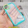 قاب گوشی iPhone 14 آیفون اورجینال متال کیس Metal طرح پشت طلق شفاف دور سیلیکونی سبزآبی زرد کد 5