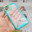 قاب گوشی iPhone 14 آیفون اورجینال متال کیس Metal طرح پشت طلق شفاف دور سیلیکونی سبزآبی زرد کد 5