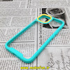 قاب گوشی iPhone 14 آیفون اورجینال متال کیس Metal طرح پشت طلق شفاف دور سیلیکونی سبزآبی زرد کد 5
