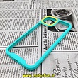 قاب گوشی iPhone 14 آیفون اورجینال متال کیس Metal طرح پشت طلق شفاف دور سیلیکونی سبزآبی زرد کد 5