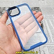 قاب گوشی iPhone 14 آیفون اورجینال متال کیس Metal طرح پشت طلق شفاف دور سیلیکونی سرمه ای مشکی کد 6