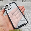 قاب گوشی iPhone 14 آیفون اورجینال متال کیس Metal طرح پشت طلق شفاف دور سیلیکونی مشکی سفید کد 7