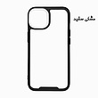 قاب گوشی iPhone 14 آیفون اورجینال متال کیس Metal طرح پشت طلق شفاف دور سیلیکونی مشکی سفید کد 7