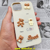 قاب گوشی iPhone 14 Max آیفون طرح سیلیکونی ژله ای سه بعدی برجسته عروسکی سفید شیری کد 2