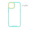 قاب گوشی iPhone 14 Max آیفون اورجینال متال کیس Metal طرح پشت طلق شفاف دور سیلیکونی سبزآبی زرد کد 6