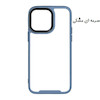 قاب گوشی iPhone 14 Pro آیفون اورجینال متال کیس Metal طرح پشت طلق شفاف دور سیلیکونی سرمه ای مشکی کد 8