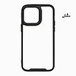 قاب گوشی iPhone 14 Pro آیفون اورجینال متال کیس Metal طرح پشت طلق شفاف دور سیلیکونی مشکی کد 10