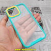 قاب گوشی iPhone 14 Pro Max آیفون اورجینال متال کیس Metal طرح پشت طلق شفاف دور سیلیکونی سبزآبی زرد کد 8
