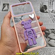 قاب گوشی Xiaomi Poco X4 Pro 5G شیائومی اورجینال متال کیس Metal طرح KAWS ربات پشت طلق شفاف دور سیلیکونی هولدردار گلبهی کد 181