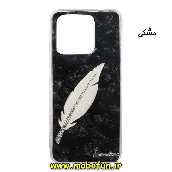 قاب گوشی Xiaomi Redmi 10C شیائومی طرح پر نگین دار مای کیس ماربل مشکی کد 25